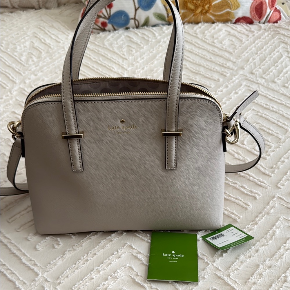 Kate Spade Ivory Satchel with Structured Design